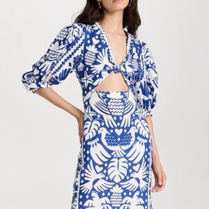 FARM Rio Jungle Scarf Navy Midi Dress  Jungle Scarf Navy Midi Dress